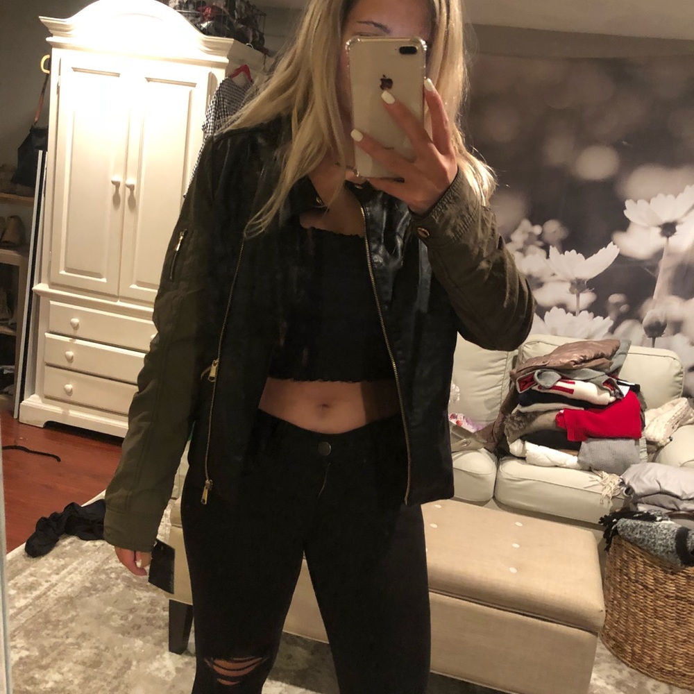 Steve Madden Army Leather Jacket